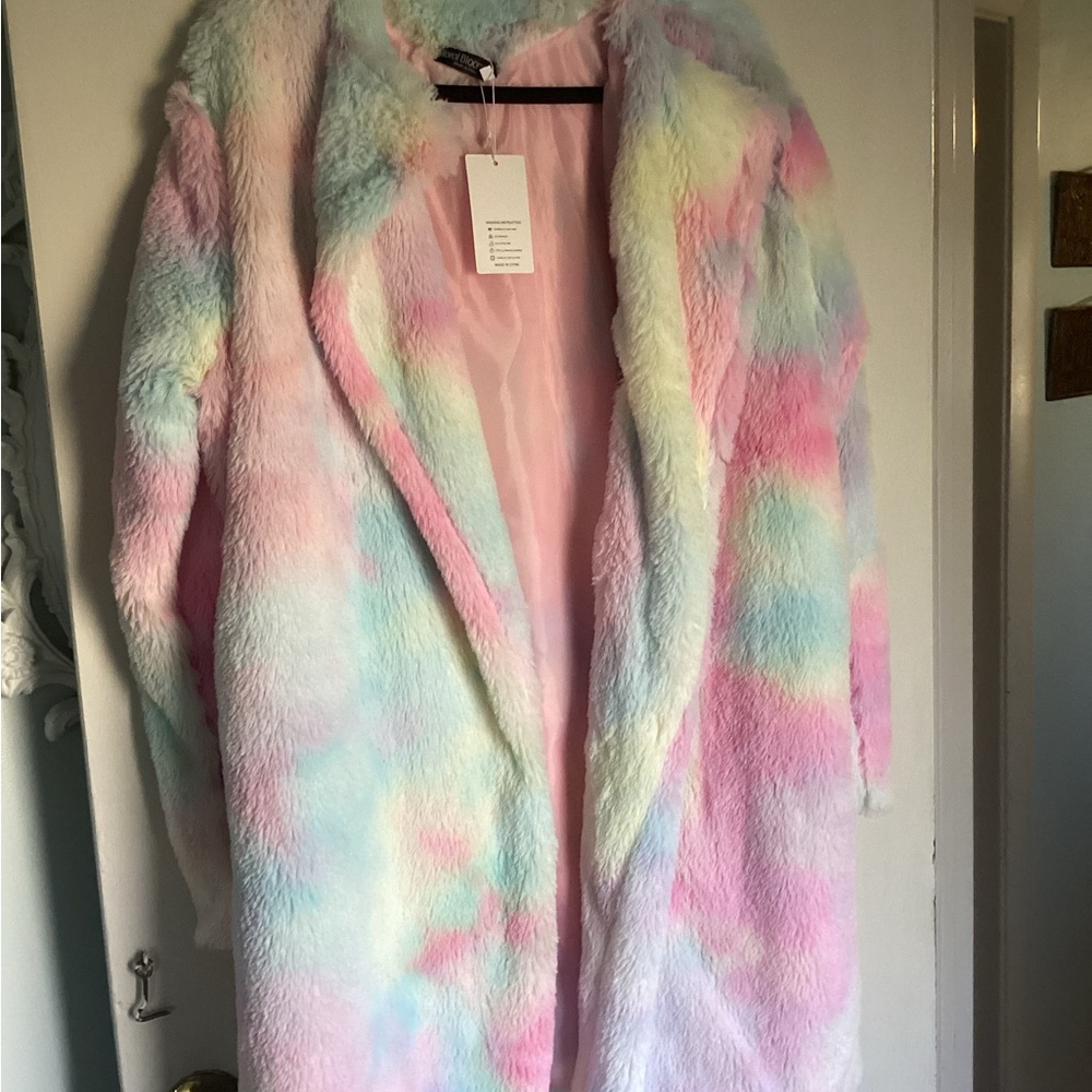 Pastel shaggy thin jacket